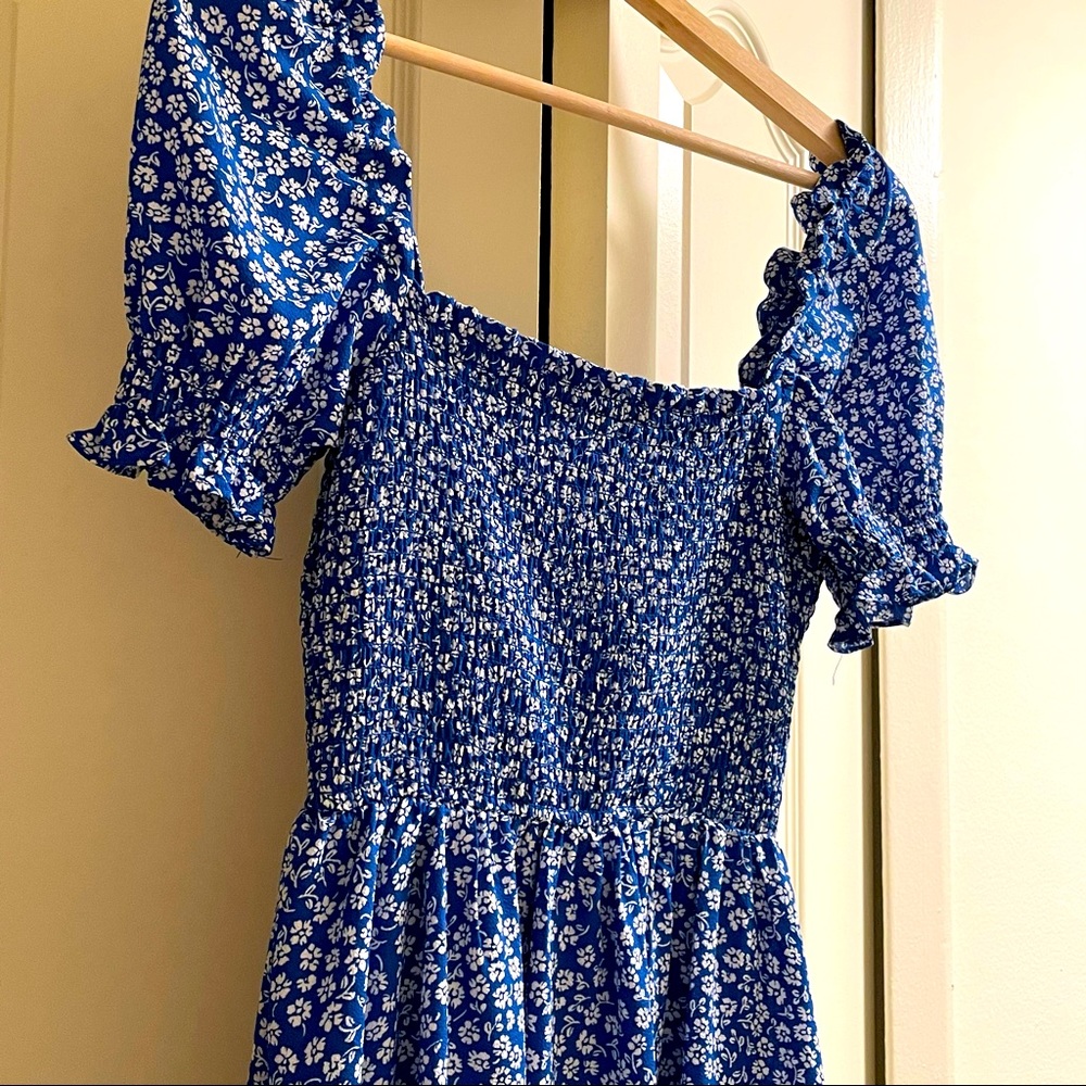 Blue and white flower dress